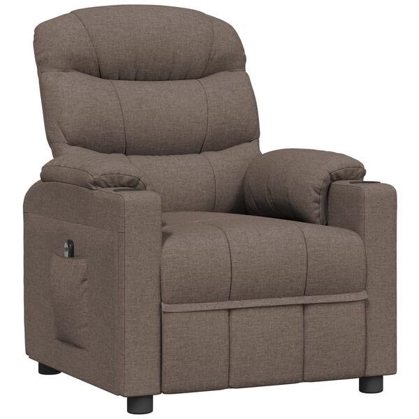 vidaXL Relaxsessel Elektrisch Taupe Stoff