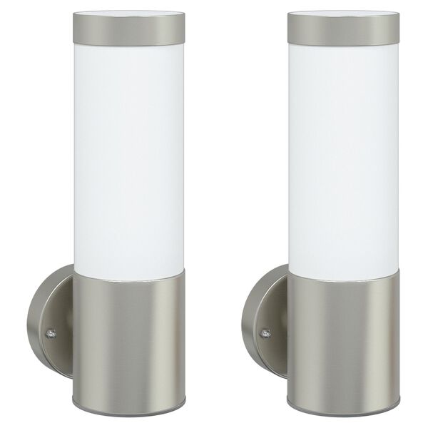 vidaXL Au&szlig;enwandleuchte 2 pcs Silber 12 x 8,5 x 27 cm
