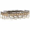 vidaXL 13-tlg. Garten-Essgruppe mit Kissen Beigemischung Poly Rattan