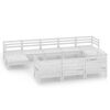 vidaXL 10-tlg. Garten-Lounge-Set Wei&szlig; Massivholz Kiefer