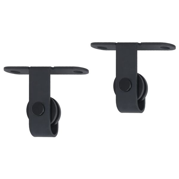 vidaXL Mini Schiebet&uuml;rbeschlag Set f&uuml;r Schrankt&uuml;ren Carbonstahl 152 cm