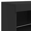 vidaXL Sideboard mit LED-Leuchten Schwarz 283x37x67 cm