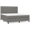 vidaXL Boxspringbett mit Matratze Dunkelgrau 160x200 cm Stoff
