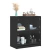 vidaXL Beistellschrank mit Glast&uuml;ren Schwarz 68x37x75,5 cm