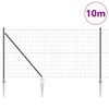 vidaXL Zaun mit Pfosten Grau 1,4 x 10 m Stahl