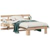 vidaXL Bettrahmen mit Kopfteil Braun 90 x 200 cm Massives Kiefernholz