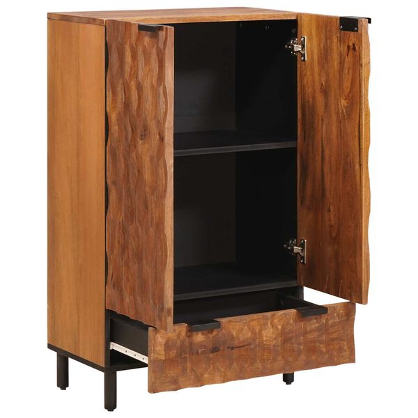 vidaXL Highboard mit T&uuml;r Akazienbraune Oberfl&auml;che 60 x 33 x 100 cm