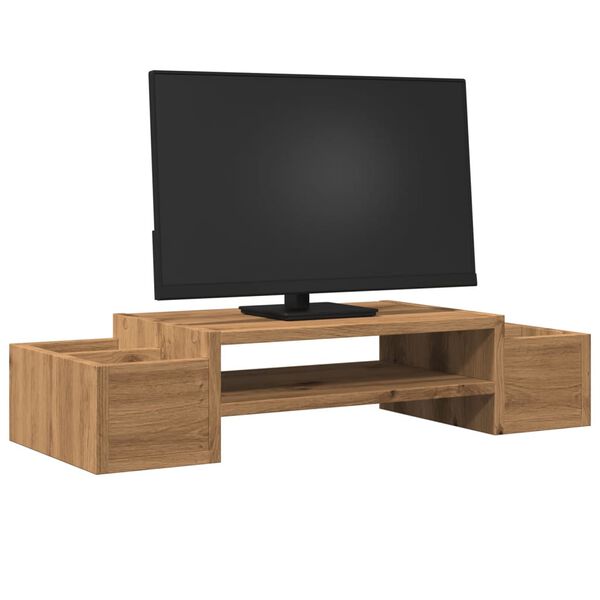 vidaXL Monitorst&auml;nder mit Stauraum Artisan-Eiche 70x27x15 Holzwerkstof