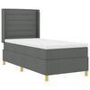 vidaXL Boxspringbett mit Matratze Dunkelgrau 90 x 190 cm Stoff