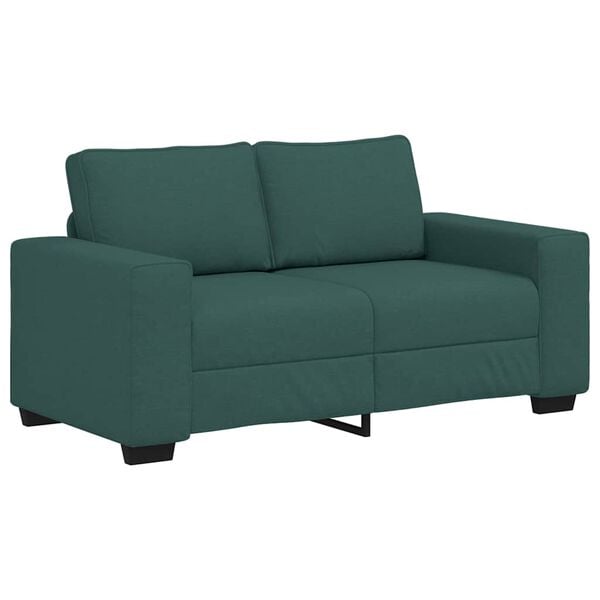 vidaXL 2-teiliges Sofa-Set mit Kissen, dunkelgr&uuml;ner Stoff