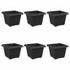 vidaXL Quadratischer Blumentopf 6 stk. Schwarz 23 x 23 x 17,5 cm
