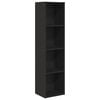 vidaXL B&uuml;cherregal Wandhalterung Schwarz Eichen-Optik 143 x 30 x 36 cm