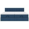 vidaXL Ottoman-Bett mit Matratzen Blau 160x200 cm Stoff