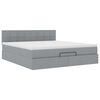 vidaXL Ottoman-Bett mit Matratze Hellgrau 180x200 cm Stoff