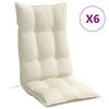 vidaXL Hochlehner-Auflagen 6 Stk. Creme Oxford-Gewebe