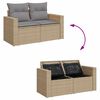 vidaXL 5-tlg. Garten-Sofagarnitur mit Kissen Beige Poly Rattan Akazie