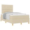 vidaXL Boxspringbett mit Kopfteil Creme 120 x 190 cm Stoff