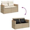 vidaXL Gartensofa-set mit Kissen 13 pcs Beige Poly-Rattan