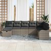vidaXL Gartensofa-set mit Kissen mit Speicher 8 pcs Grau Poly-Rattan