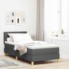 vidaXL Boxspringbett mit Matratze Dunkelgrau 90 x 200 cm Stoff