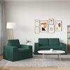 vidaXL Sofa 2 pcs Dunkelgr&uuml;n
