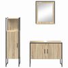 vidaXL Badezimmerm&ouml;bel-Set mit Regal mit T&uuml;r 3 pcs Braun Holzwerkstoff