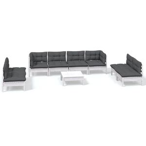 vidaXL 9-tlg. Garten-Lounge-Set mit Kissen Kiefer Massivholz
