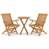vidaXL 3-tlg. Garten-Essgruppe Massivholz Teak