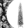 vidaXL K&uuml;nstlicher Weihnachtsbaum Schlank mit Schnee Gr&uuml;n 210 cm PVC