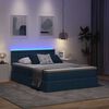 vidaXL Bett mit Stauraum und LED mit Matratze Blau 140 x 200 cm Stoff