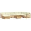 vidaXL Outdoor-Sofagarnitur 9 stk. Wei&szlig; und Creme Polyester