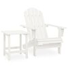 vidaXL Adirondack-Gartenstuhl mit Tisch Massivholz Tanne Wei&szlig;