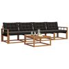 vidaXL Outdoor-Sofagarnitur mit Kissen 5 pcs Nat&uuml;rlich und Schwarz