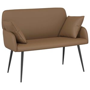 vidaXL 2-Sitzer-Sofa mit Metallbeinen 2-Sitzer Cappuccino Kunstleder