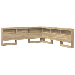 vidaXL Stauraum-Kopfteil mit Regal Sonoma-Eiche 180 cm Holzwerkstoff