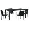 vidaXL Garten Essgruppe 5 pcs Schwarz und Grau PE-Rattan