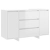vidaXL Sideboard 3 Schubladen Hochglanz-Wei&szlig; 120x41x75cm Holzwerkstoff