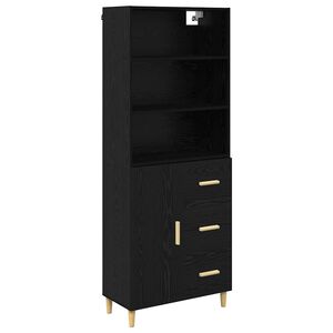 vidaXL Highboard Schwarz Eichen-Optik 69,5 x 32,5 x 180 cm
