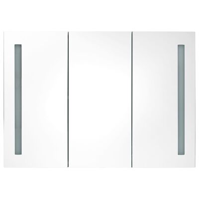 vidaXL LED-Spiegelschrank fürs Bad 89x14x62 cm Grau