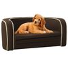 vidaXL Hundesofa Klappbar Braun 76x71x30 cm Leinen Waschbares Kissen
