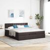 vidaXL Ottoman-Bett mit Matratze & LEDs Dunkelbraun 160x200 cm Stoff