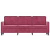 vidaXL 3-Sitzer-Sofa Weinrot 180 cm Samt
