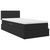 vidaXL Bett mit Stauraum und LED mit LED Schwarz 100 x 200 cm Samt