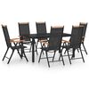 vidaXL 7-tlg. Garten-Essgruppe Aluminium Schwarz