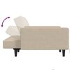 vidaXL Schlafsofa 2-Sitzer mit Hocker Creme Mikrofasergewebe