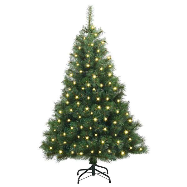 vidaXL K&uuml;nstlicher Weihnachtsbaum mit 150 LEDs Gr&uuml;n 120 cm PE und PVC