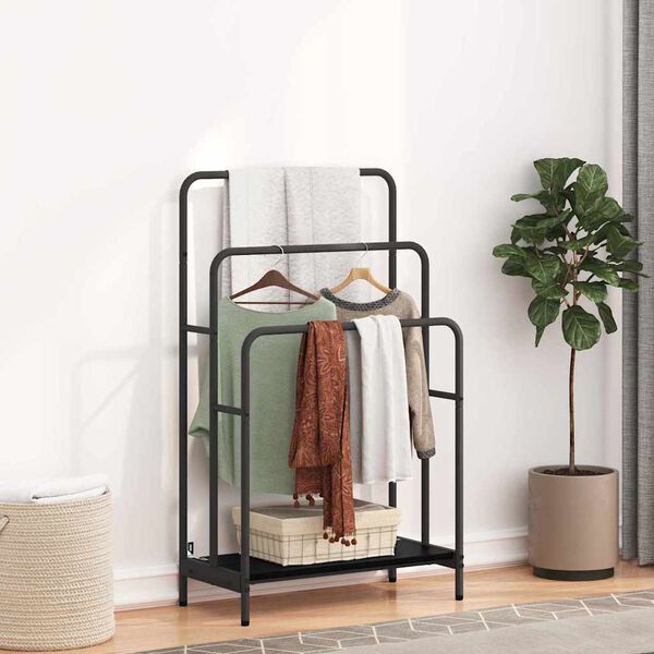 vidaXL Kleiderständer Schwarz Eichen-Optik 60 x 30 x 100.5 cm