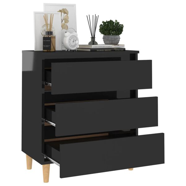 vidaXL Sideboard Hochglanz-Schwarz 60x35x69 cm Holzwerkstoff