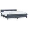 vidaXL Boxspringbett mit Matratze Dunkelgrau 200x210 cm Samt