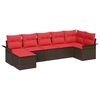 vidaXL Gartensofa-set Braun Poly-Rattan